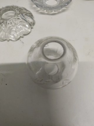 Lote 6 Bobeches y 2 Bolas Cristal Lámparas