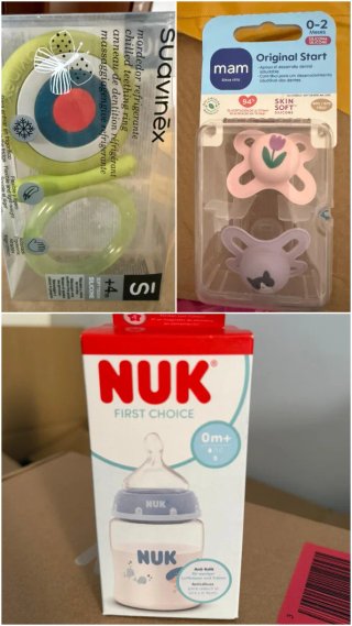 Pack Bebé: Biberón NUK, Chupetes MAM y Mordedor