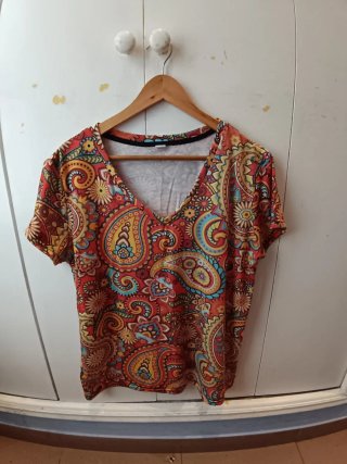 Camiseta Desigual Algodón Estampada Naranja