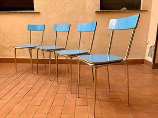 Set Tavolo e Sedie Formica Azzurro Vintage
