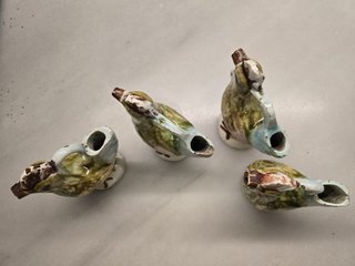 4 Figuras Cerámica Gallo Cántaro Antiguas