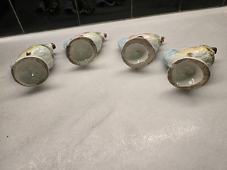 4 Figuras Cerámica Gallo Cántaro Antiguas