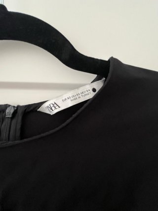 Camisa Zara mangas transparentes negra