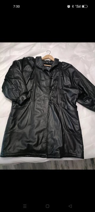 Chaquetón Piel Vintage Negro talla 44
