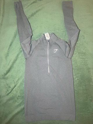 Gymshark Top Manga Larga Gris