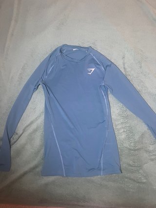 Camiseta Gymshark manga larga azul