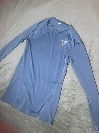 Camiseta Gymshark manga larga azul