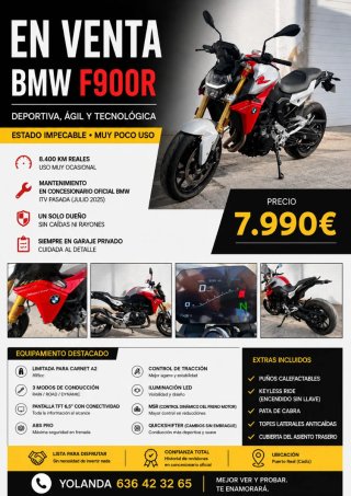 BMW F900R - 8.400 km - Impecable