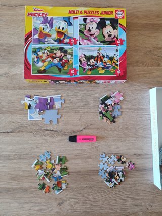 4 Puzzles Disney de Mickey Mouse y sus amigos
