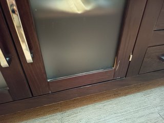Mueble de baño madera y cristal