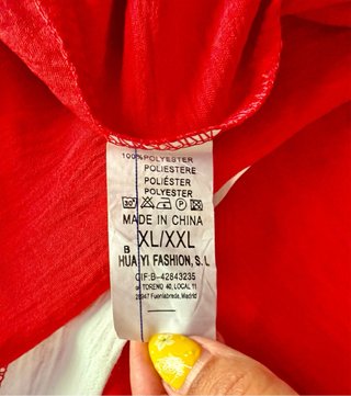 Vestido largo rojo volantes Talla XL/XXL