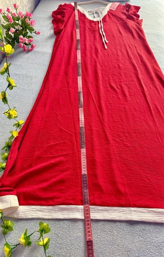 Vestido largo rojo volantes Talla XL/XXL