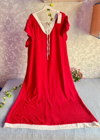 Vestido largo rojo volantes Talla XL/XXL