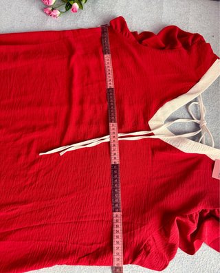 Vestido largo rojo volantes Talla XL/XXL