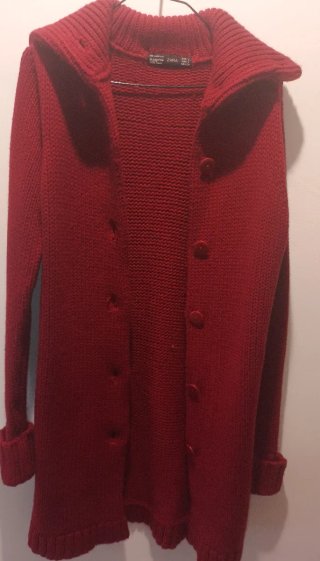 Cárdigan Zara Rojo Talla L