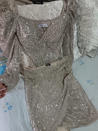 Conjunto Glowrias lentejuelas XS