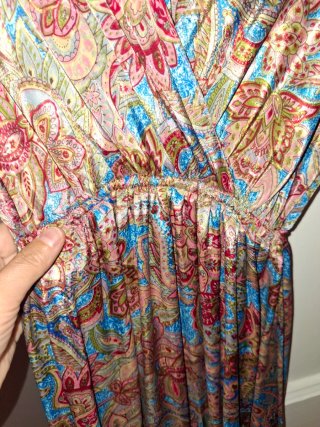 Vestido boho seda multicolor talla única