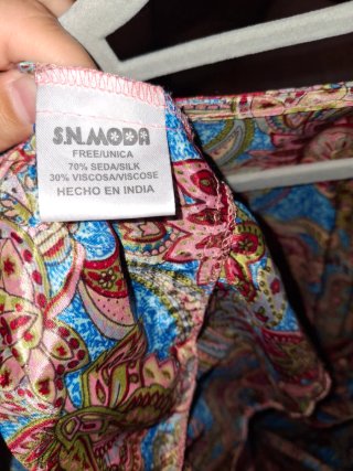 Vestido boho seda multicolor talla única