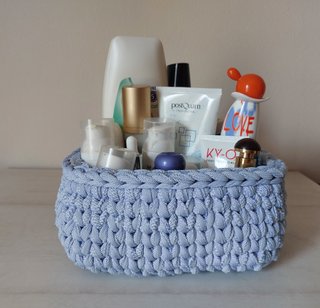 Cesta a Crochet Quadrata Organizzatore