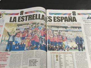 Periódico Mundo deportivo España campeona 2026