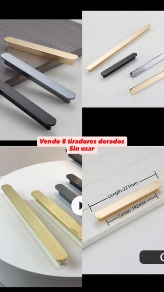 8 Tiradores Dorados Nuevos