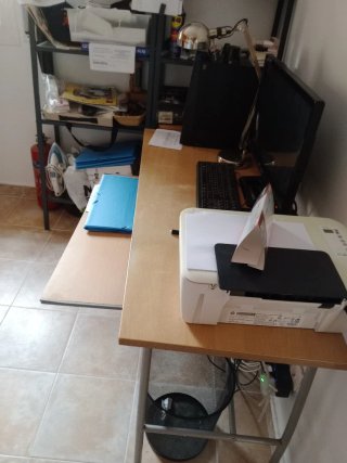 Escritorio y Silla Despacho Marrón/Gris