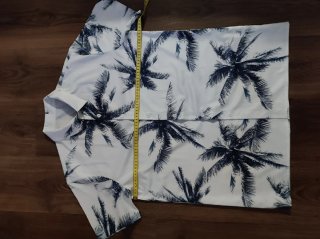 Camisa Estampada Palmeras Manga Corta Hombre