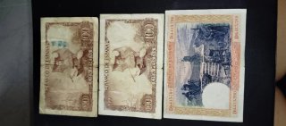 3 Billetes 100 Pesetas Banco de España