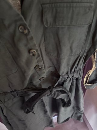 Vestido camisero verde caqui Easy Wear (Talla S)