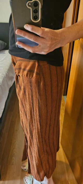 Falda H&M Talla L/40/12 color terracota  a rayas