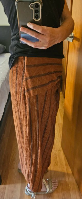 Falda H&M Talla L/40/12 color terracota  a rayas