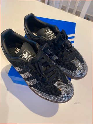 Adidas Samba con lentejuelas negras y plateadas ta