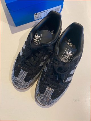Adidas Samba con lentejuelas negras y plateadas ta