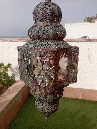 Lámpara Marroquí Metal y Cristal