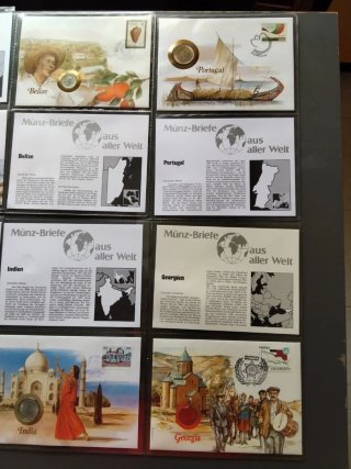 Lote 10 monedas Münz-Briefe de colección