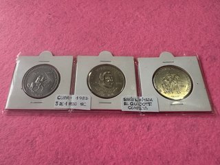Serie 3 monedas 1 peso 1982 Cuba SC