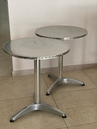 Coppia tavolini tondi bar alluminio