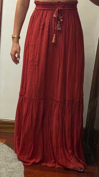 Falda larga burdeos Zara Talla M