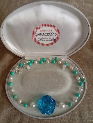 Collana fatta a mano Turquoise Rose SCONTO 50%