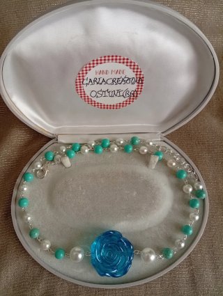 Collana fatta a mano Turquoise Rose SCONTO 50%