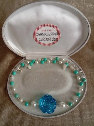 Collana fatta a mano Turquoise Rose SCONTO 50%