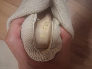 Botines tacón beige talla 41