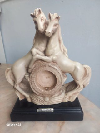 Reloj de mesa caballos Arte d'Oro