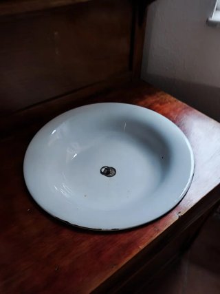 Mueble lavabo antiguo madera y porcelana