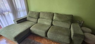 Sofá modular verde de tela Se regala mesa