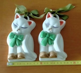 Coppia formine gatti ceramica decorazione