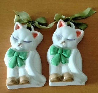 Coppia formine gatti ceramica decorazione
