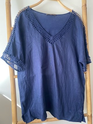 Blusa Adolfo Dominguez Talla S Azul