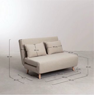 Sofá Cama Amarillo con Topper