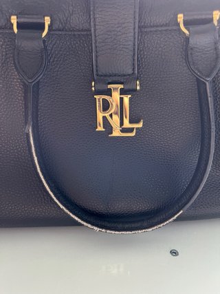 Bolso Ralph Lauren Negro Piel Texturizada